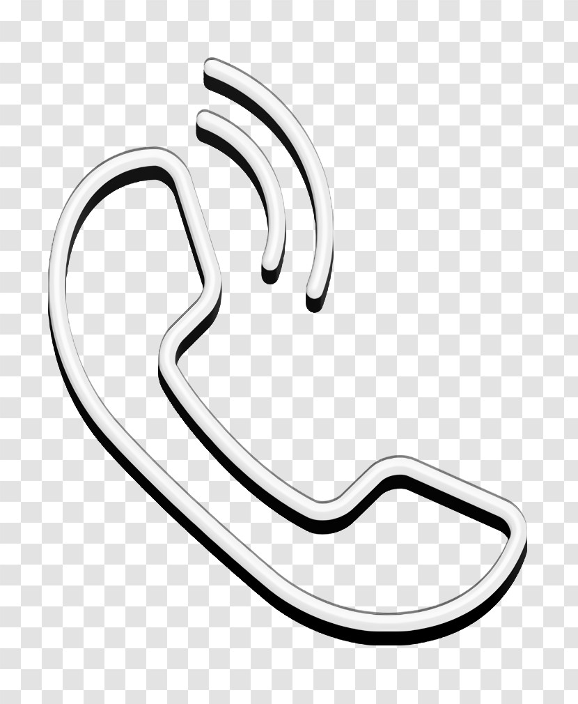 Mobile Phone Auricular Part Outline With Call Sound Lines Icon Phone Icon Tools And Utensils Icon Transparent PNG