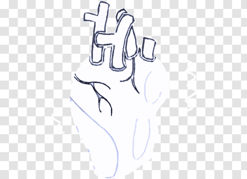 White Text Line Art Line Hand Transparent PNG