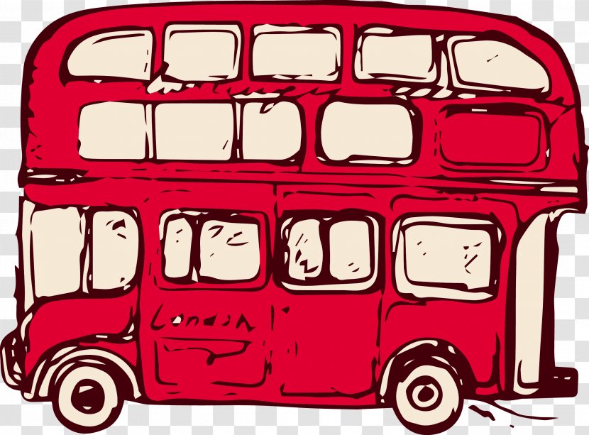 London Laptop Bus Sticker Decal - Label - Double Decker Transparent PNG