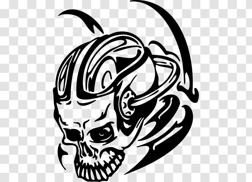 Black And White Clip Art - Fictional Character - Hat Skull Transparent PNG