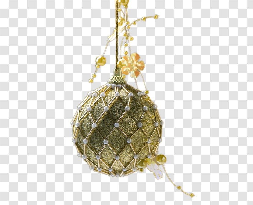 Christmas Ornament Gift - Designer - Golden Ball Transparent PNG