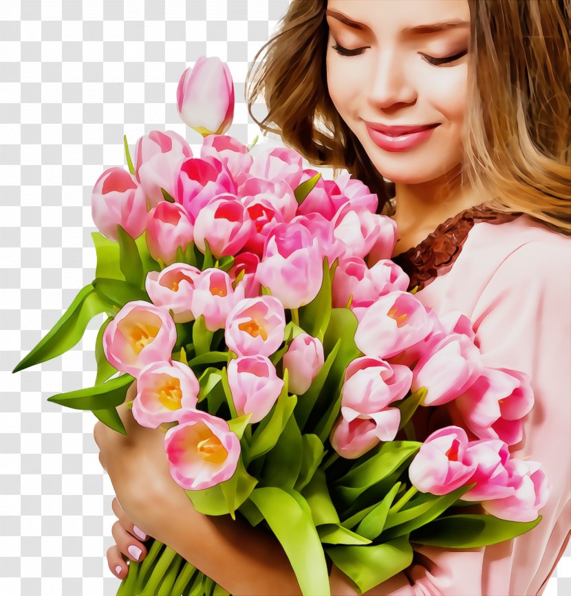 Flower Bouquet Pink Cut Flowers Plant - Arranging Flowering Transparent PNG