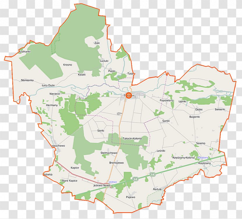 Kiermusy Stelmachowo, Podlaskie Voivodeship Tykocin Castle Rzędziany Słomianka, Białystok County - Ecoregion - Map Transparent PNG