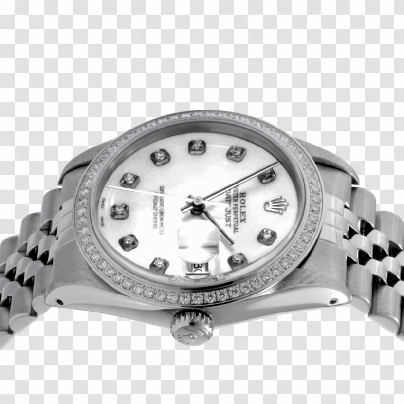 Silver Watch Strap - Diamond - Metal Bezel Transparent PNG