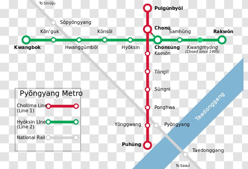 Pyongyang Metro Rapid Transit Rail Transport Station Map - Light Transparent PNG