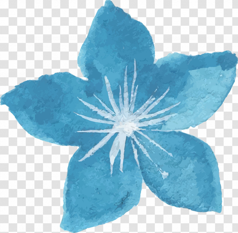 Blue Petal Flower Plant Leaf Transparent PNG