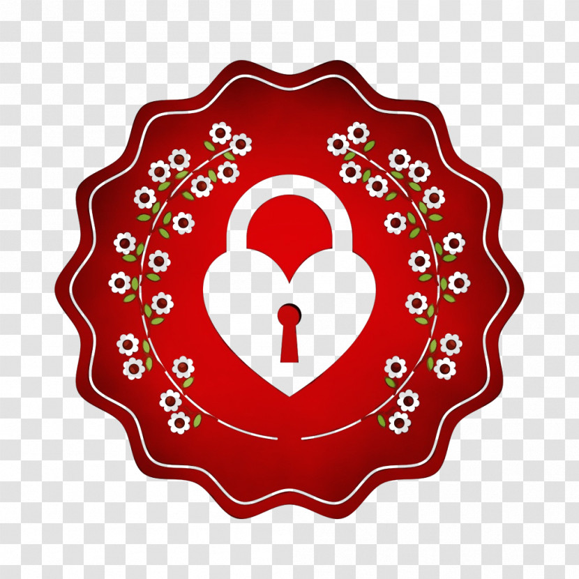 Red Heart Emblem Symbol Label Transparent PNG