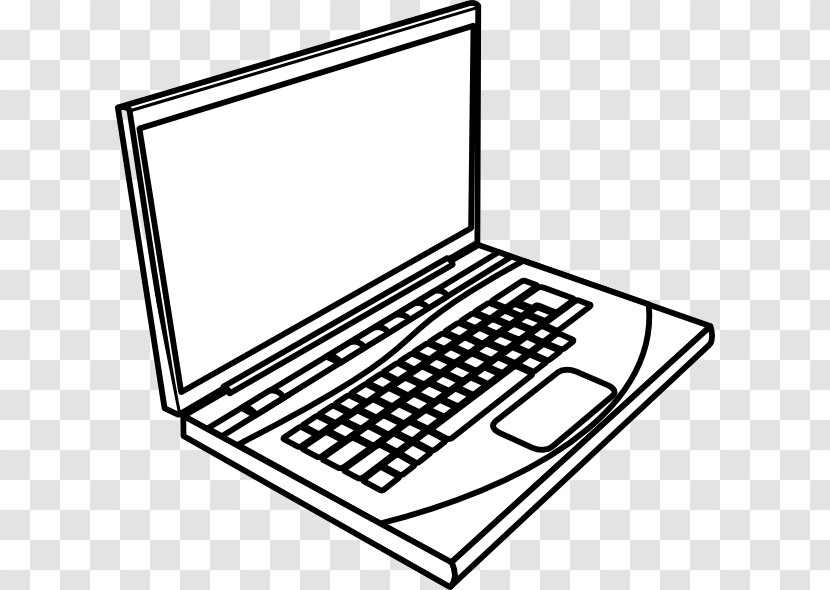 Laptop Drawing Clip Art - Black And White Transparent PNG