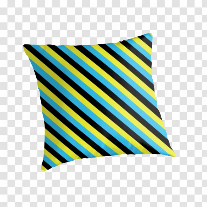 Throw Pillows Cushion Turquoise Teal Yellow - Aqua - Striped Material Transparent PNG