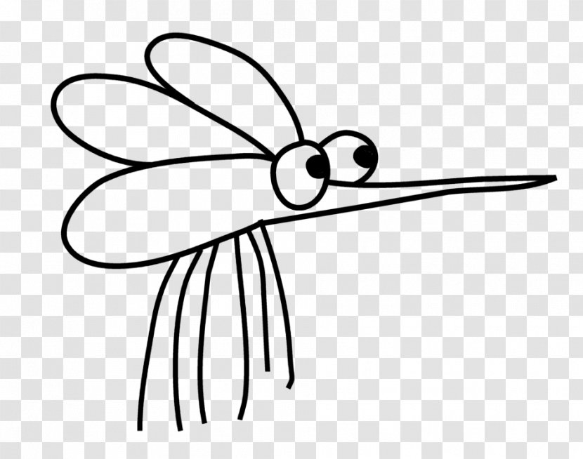 Line Art Insect Pollinator Cartoon Clip - Membrane Winged - Mosquitos Transparent PNG