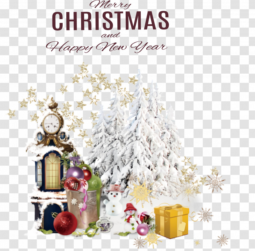 Merry Christmas Happy New Year Transparent PNG