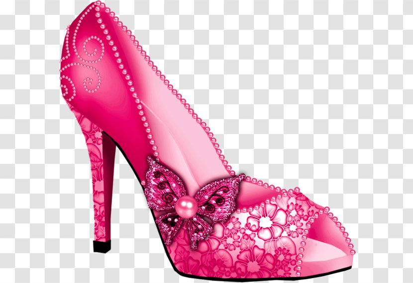 Shoe High-heeled Footwear Slipper Clip Art - Pattern - Red Transparent PNG