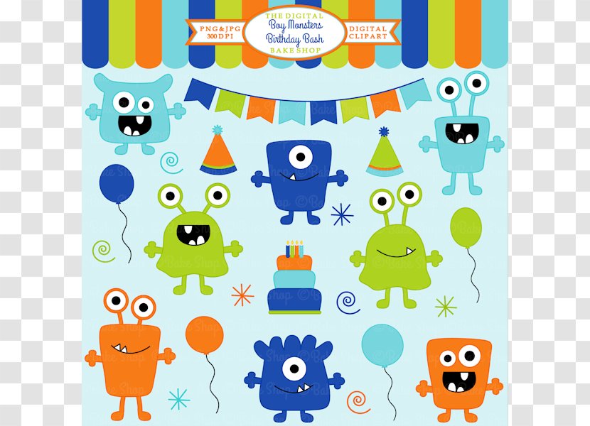 Monster Party Birthday Clip Art - Frame - Baby Cliparts Transparent PNG