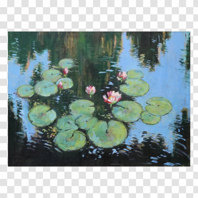 Painting Art Museum Acrylic Paint Work Of - Pond - Water Lilies Transparent PNG