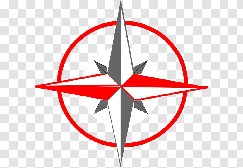 Compass Clip Art - Star - Grey Vector Red Transparent PNG
