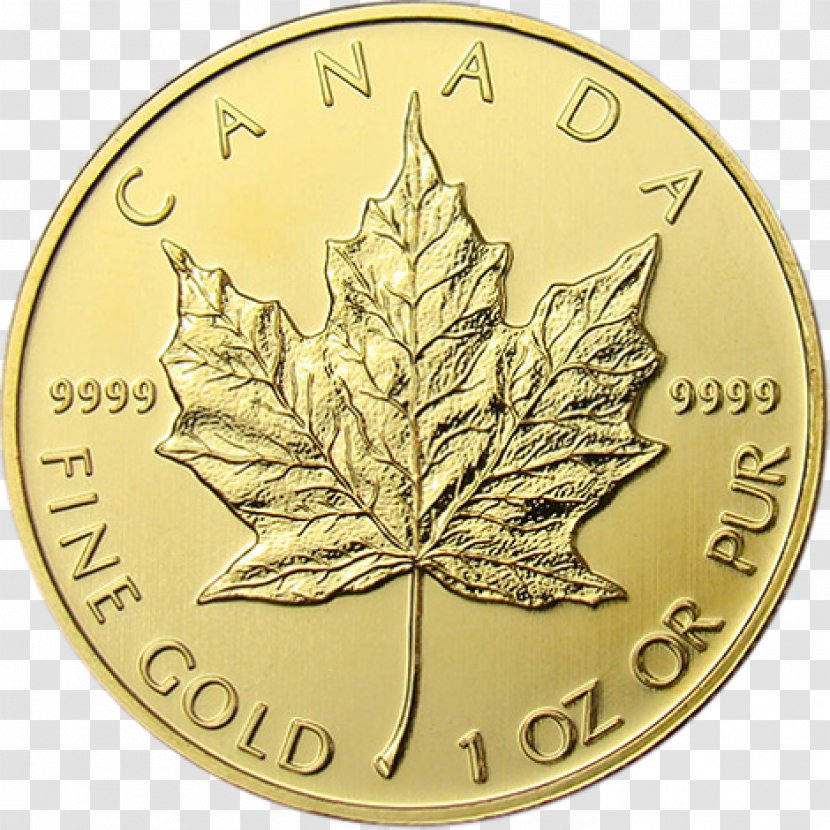 Canada Canadian Gold Maple Leaf Bullion Coin - Ounce - Coins Transparent PNG