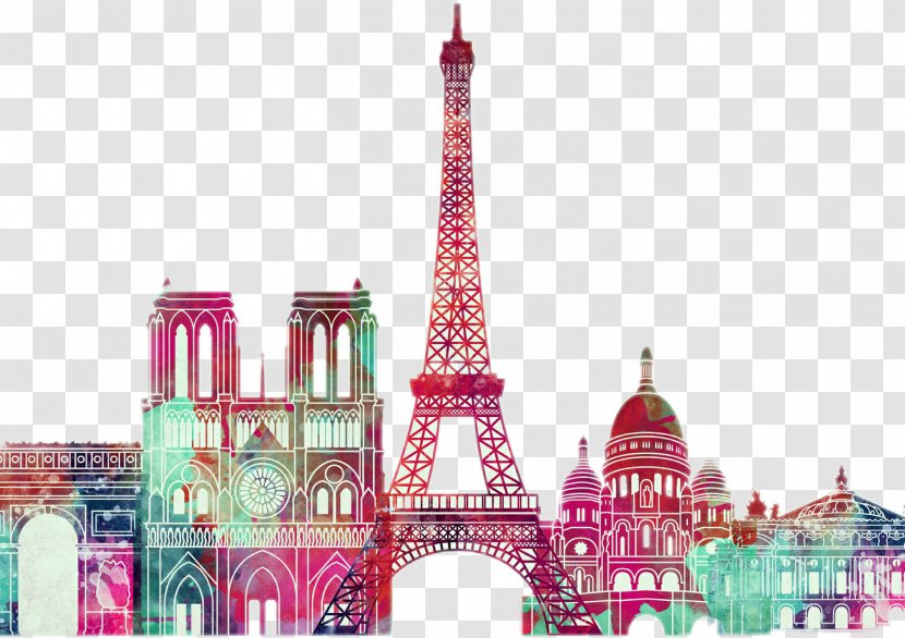 Eiffel Tower Drawing - Red - Steeple Tourism Transparent PNG