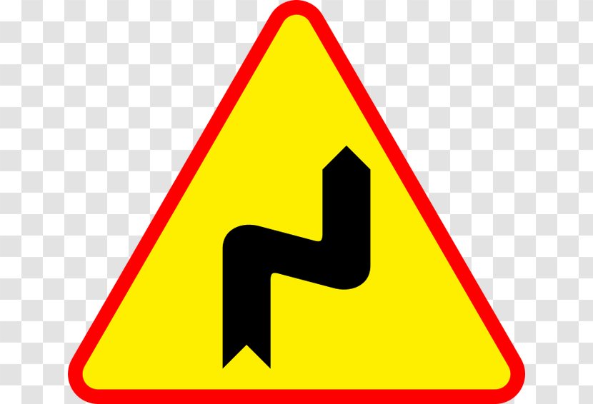 Traffic Sign Warning Znaki Ostrzegawcze W Polsce Bildtafel Der Verkehrszeichen In Polen - Bourbaki Dangerous Bend Symbol - Carretera Con Curvas Transparent PNG