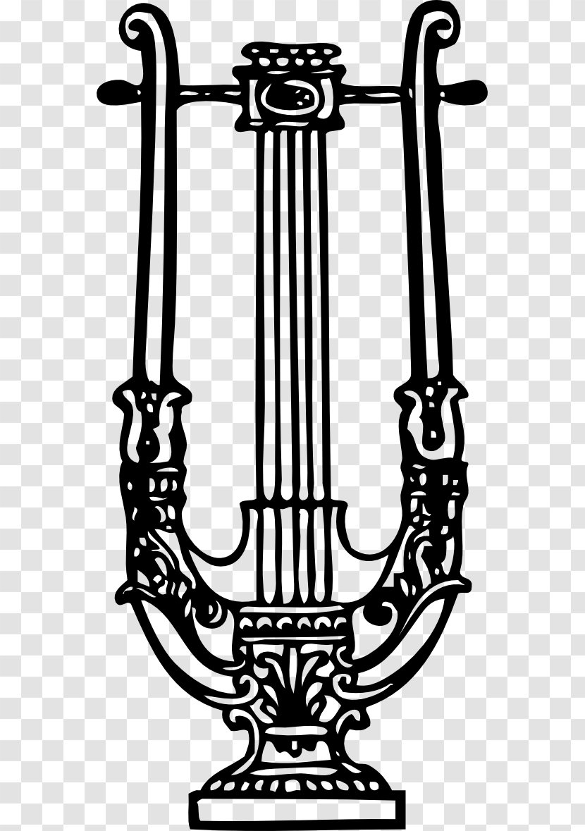 Lyre Harp Art Musical Instruments Clip - Silhouette Transparent PNG