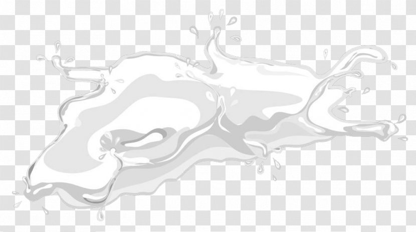 Milk Drawing - Monochrome - Cartoon Ripple Transparent PNG