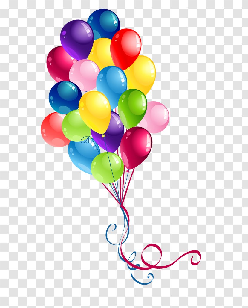 Birthday Cake Balloon Happy To You Clip Art - Colored Balloons Transparent PNG