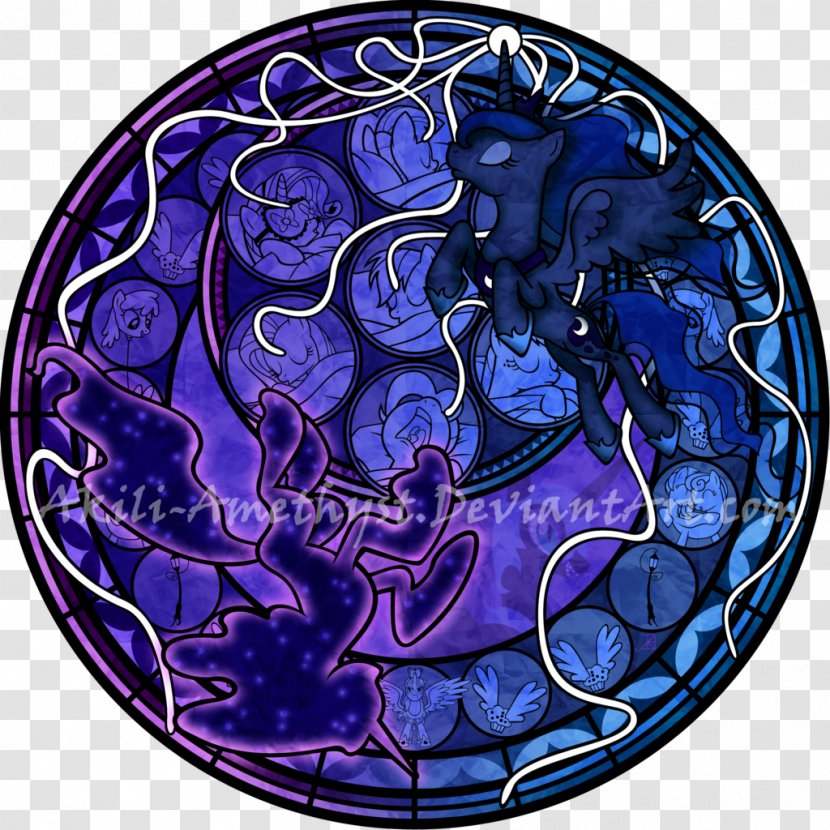 Princess Luna Window Stained Glass Twilight Sparkle - Amethyst Transparent PNG