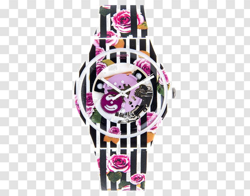 Swatch Fuchsia Clock Watch Strap - Fashion - Upscale Transparent PNG