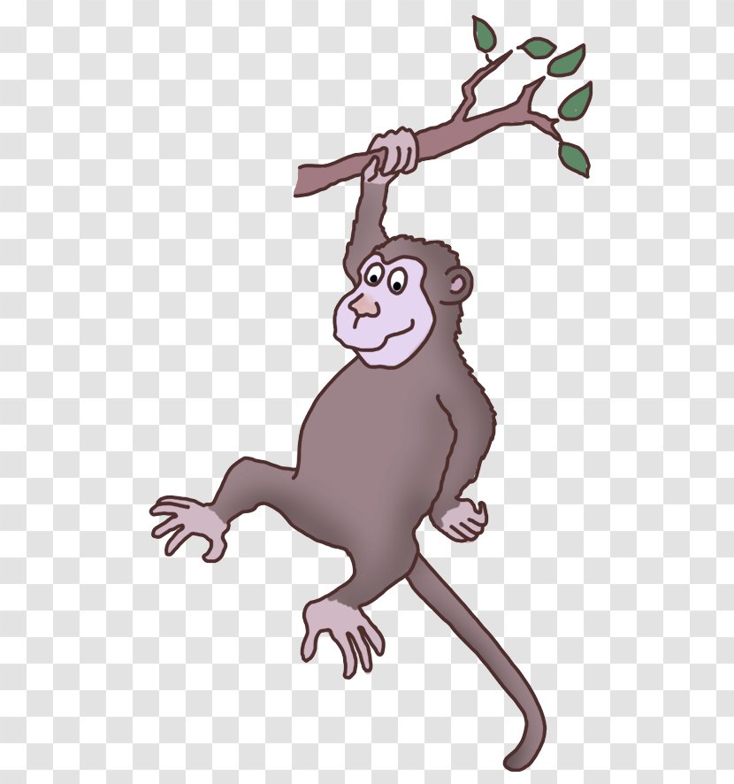 Cartoon Branch Tail Old World Monkey Transparent PNG