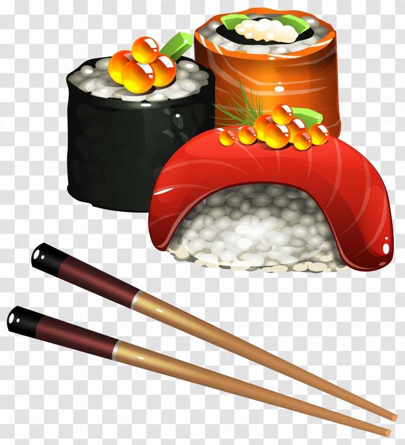 Sushi Japanese Cuisine Tamagoyaki Onigiri Clip Art - Set Clipart Image Transparent PNG