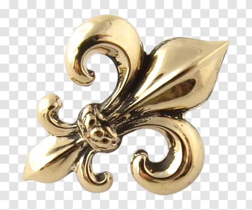 Earring Fleur-de-lis Charms & Pendants Pin Gold - Brooch - Porcelain Vector Transparent PNG