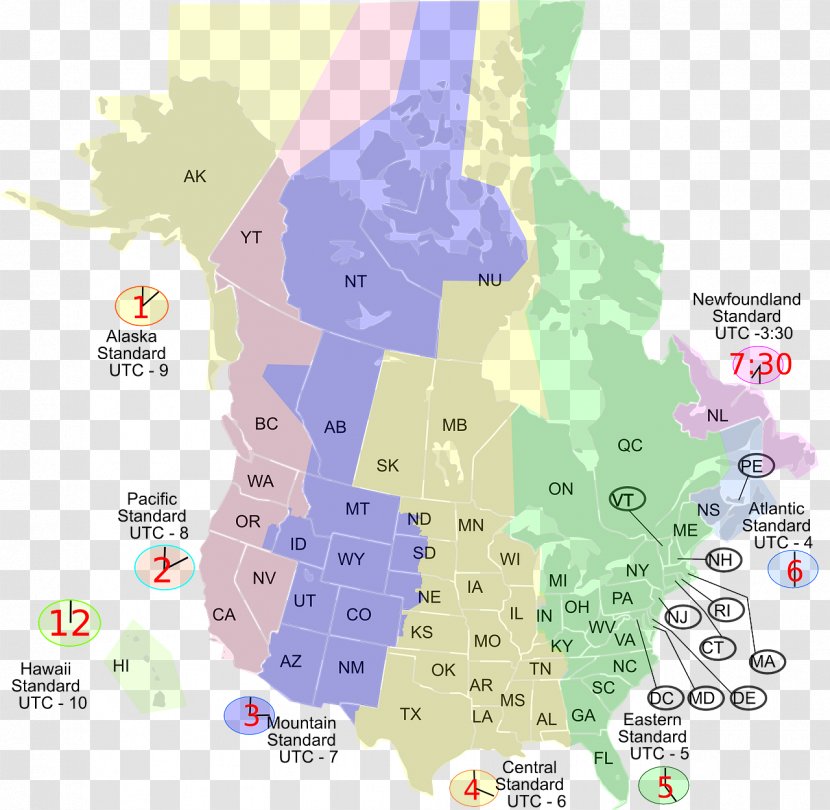 United States Atlantic Time Zone Newfoundland Canada - Greenwich Mean - Excel Transparent PNG