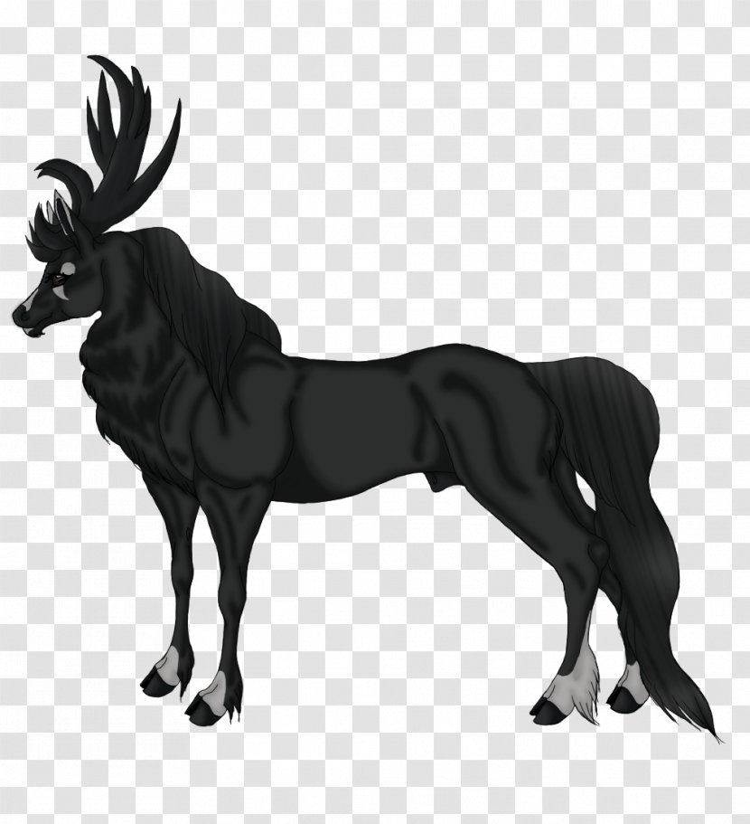 Mustang Stallion Deer Pack Animal Legendary Creature - Black And White - Pietrosz Transparent PNG