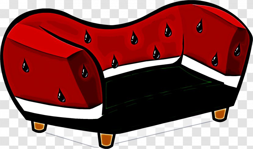 Red Clip Art Furniture Couch Futon - Chaise Longue Transparent PNG