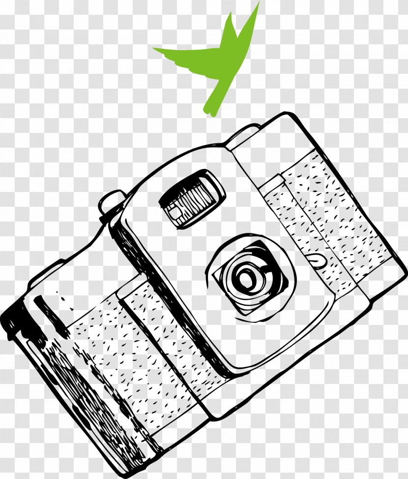 Camera Black And White Photography - Mobile Phone - Hand Drawn Vector Transparent PNG