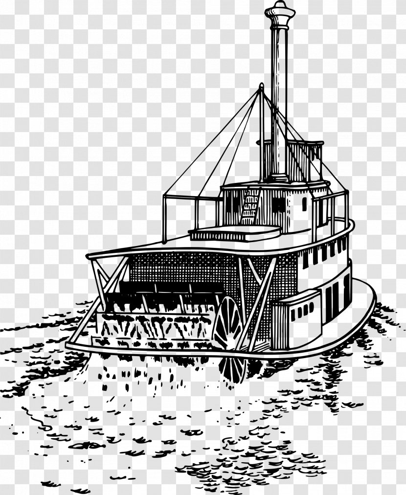 Steamboat Riverboat Paddle Steamer Ship - Drawings Clipart Transparent PNG