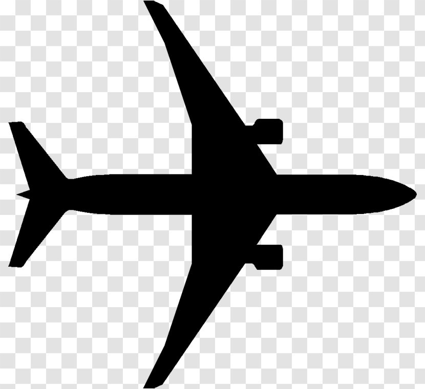 Airplane Clip Art - Black And White Transparent PNG