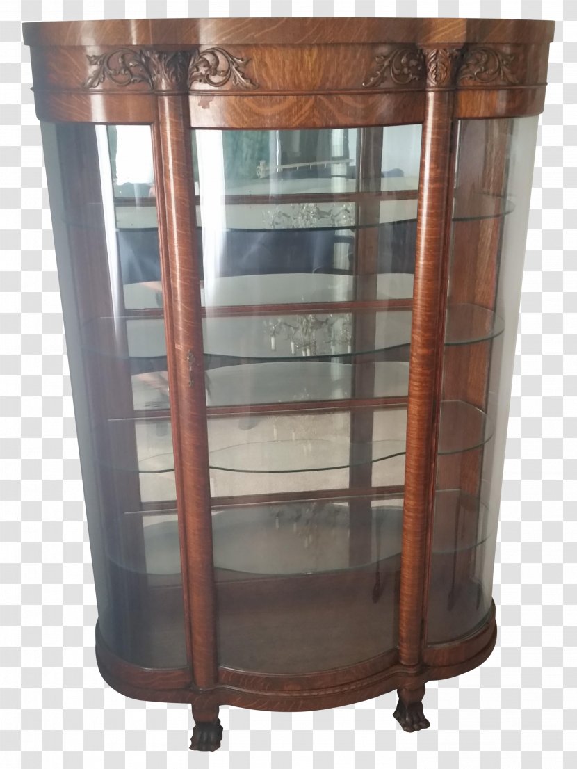 Display Case Glass Chiffonier Antique Wood Stain Transparent PNG