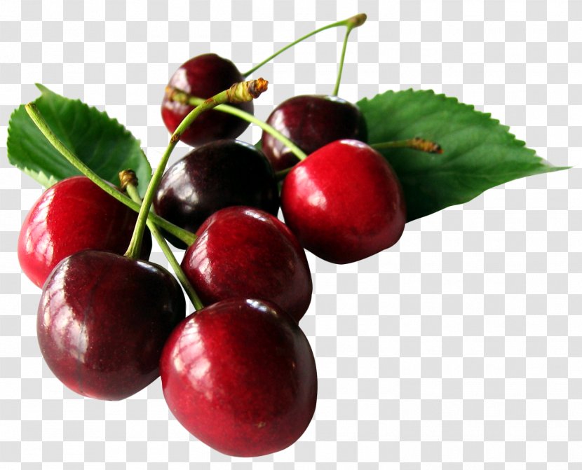 Cherry Fruit - Natural Foods - With Leaf Transparent PNG