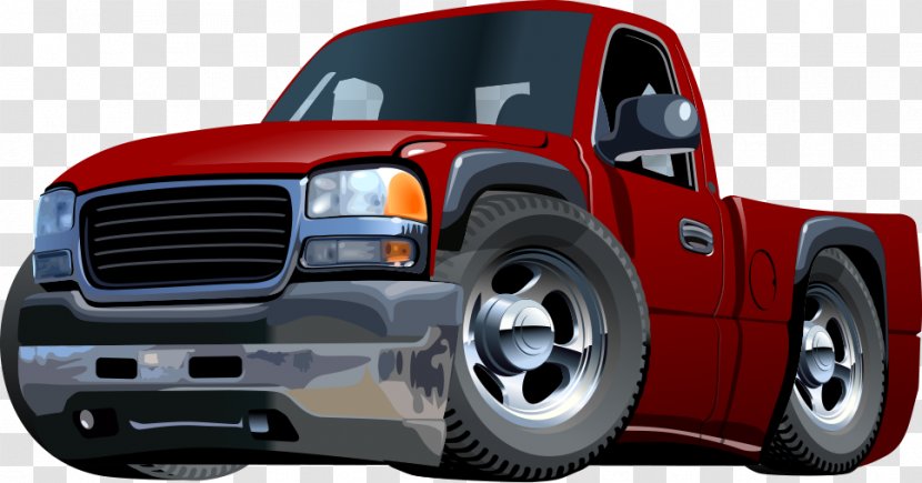 Pickup Truck Cartoon Royalty-free - Hood - Vector Red Transparent PNG