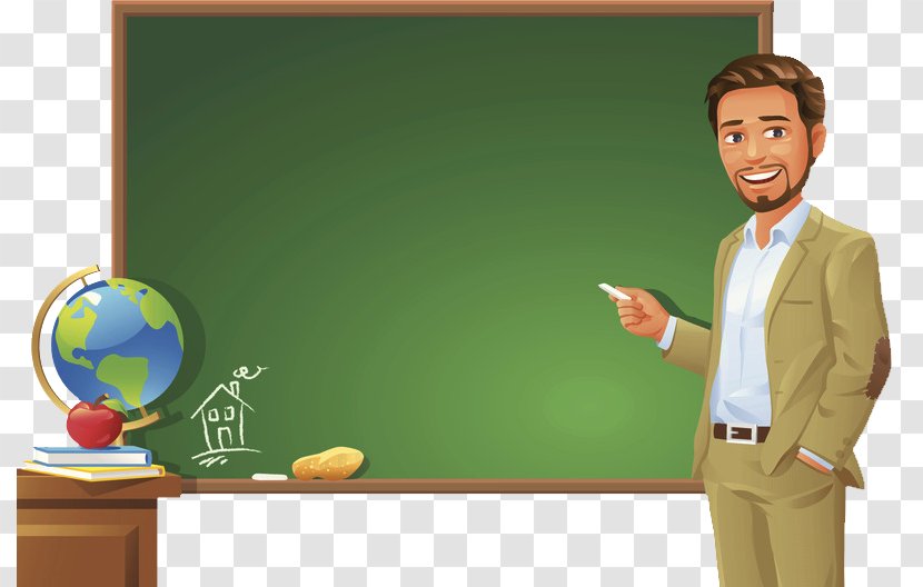 Teacher Blackboard Student Clip Art - Profession - Standing On The Podium Transparent PNG