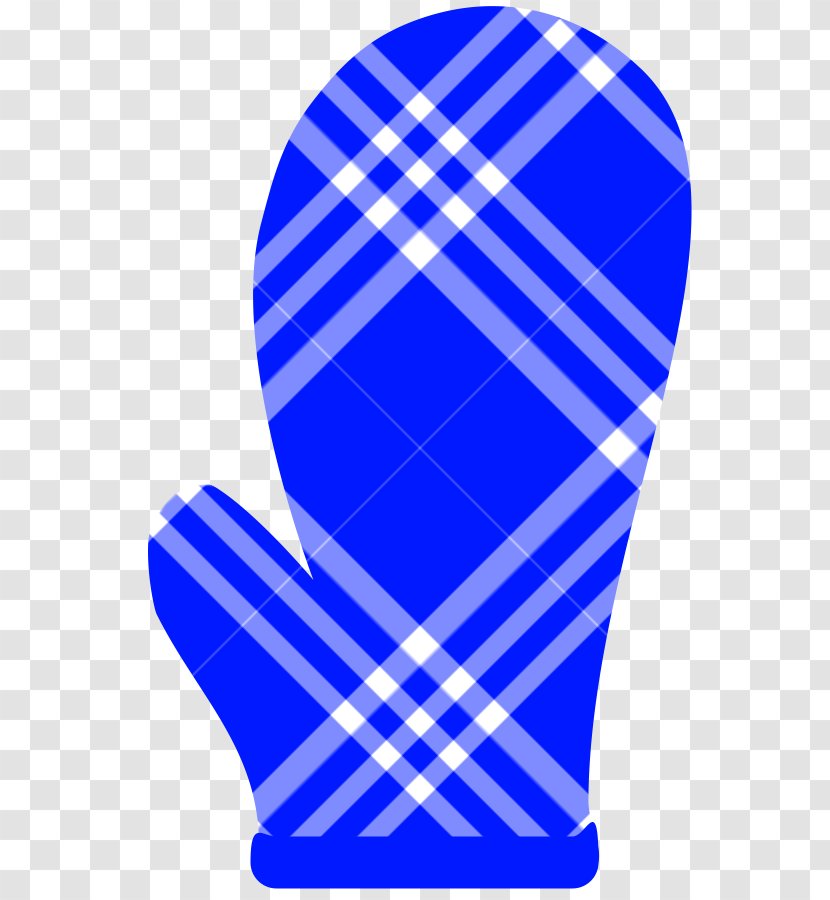 Oven Glove Tartan Clip Art - Electric Blue - Graphic Flyer Template Transparent PNG