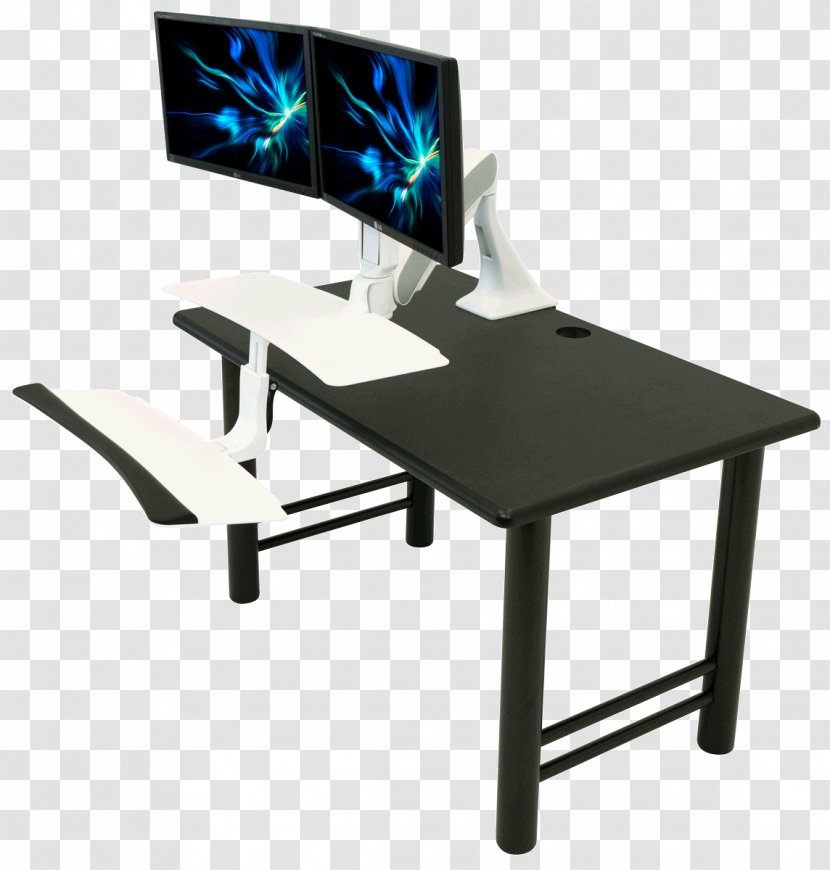 Standing Desk Sit-stand Sitting - Table - Computer Monitors Transparent PNG