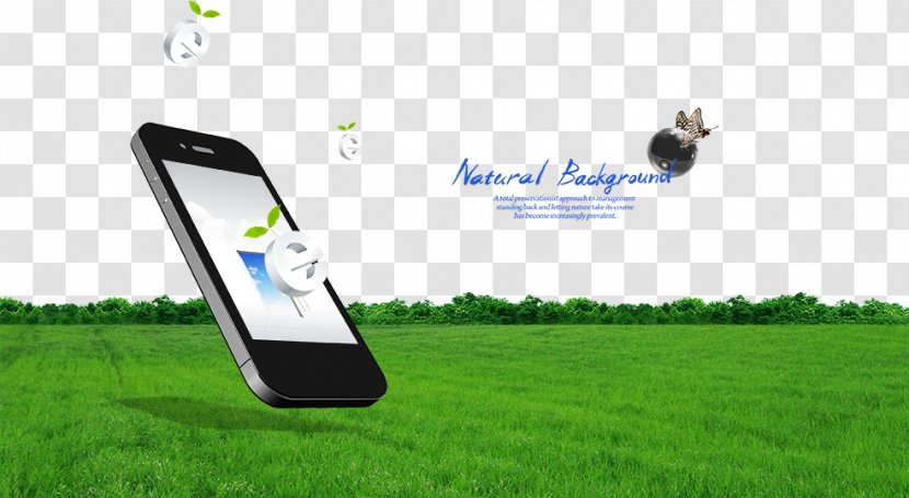 Smartphone Advertising Mobile Phone Download Illustration - Energy - Green Grass Transparent PNG