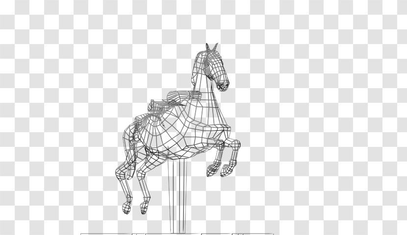 Horse Giraffe ZBrush Carousel Sketch - Monochrome - CAROUSEL HORSE Transparent PNG