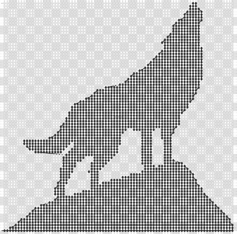 Gray Wolf Silhouette Stencil Clip Art - Flower - Vector Transparent PNG