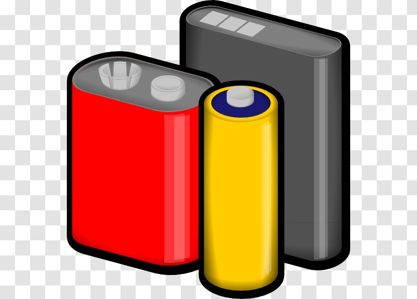 Yellow Clip Art Cylinder Battery Electronic Device - Beverage Can Material Property Transparent PNG