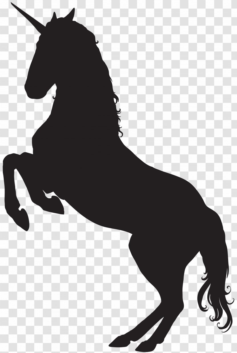 Mustang Pony Mane Stallion Dog - Mythical Creature - Unicorn Silhouette Clip Art Image Transparent PNG