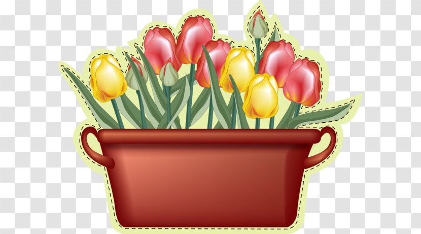 Birthday Cake Greeting Card Wish - Yellow - Pots Of Tulips Transparent PNG