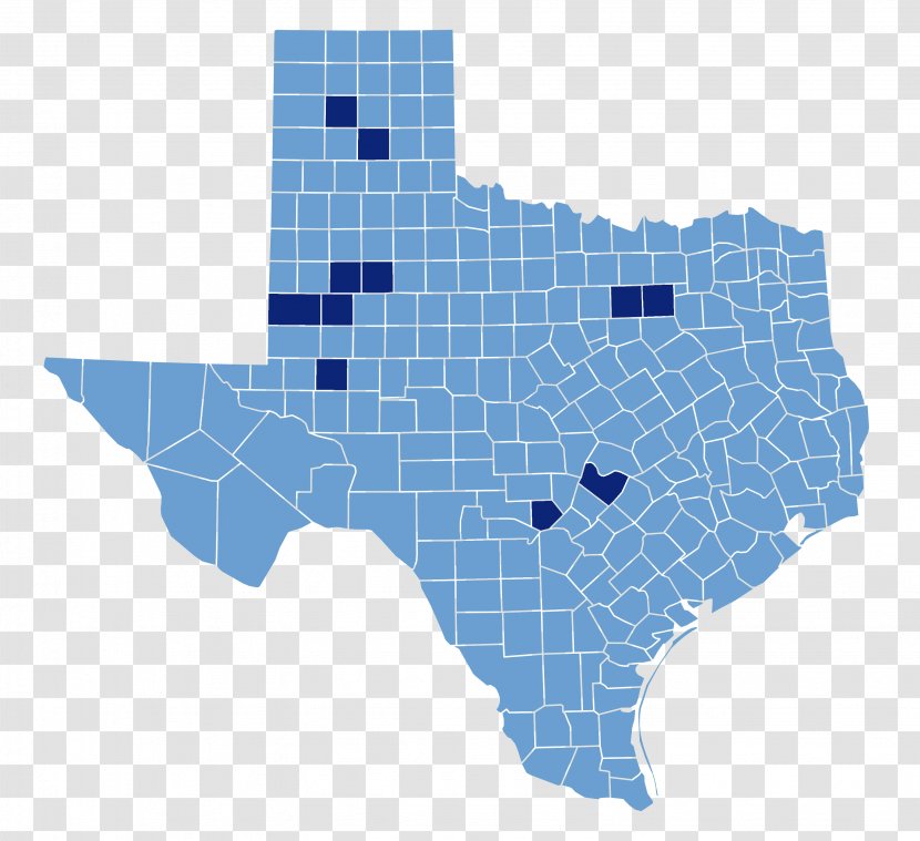 Texas Choropleth Map - Royaltyfree - Blue Technology Transparent PNG
