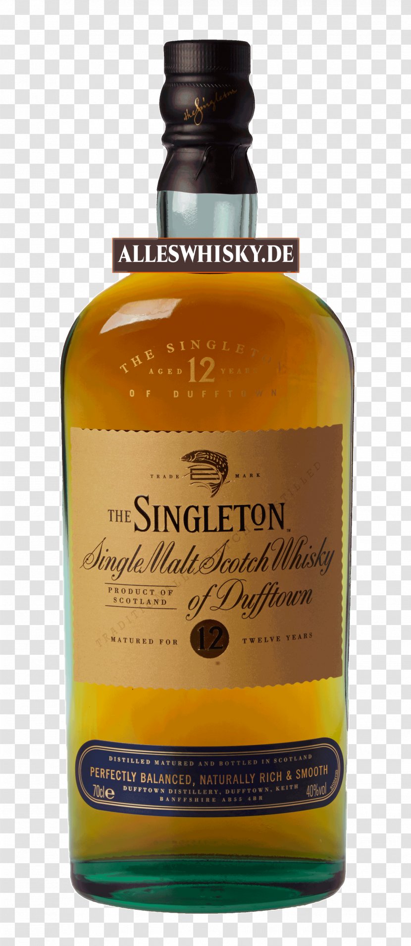 Liqueur Whiskey Dufftown Distillery River Spey Scotch Whisky - Alcoholic Beverage Transparent PNG